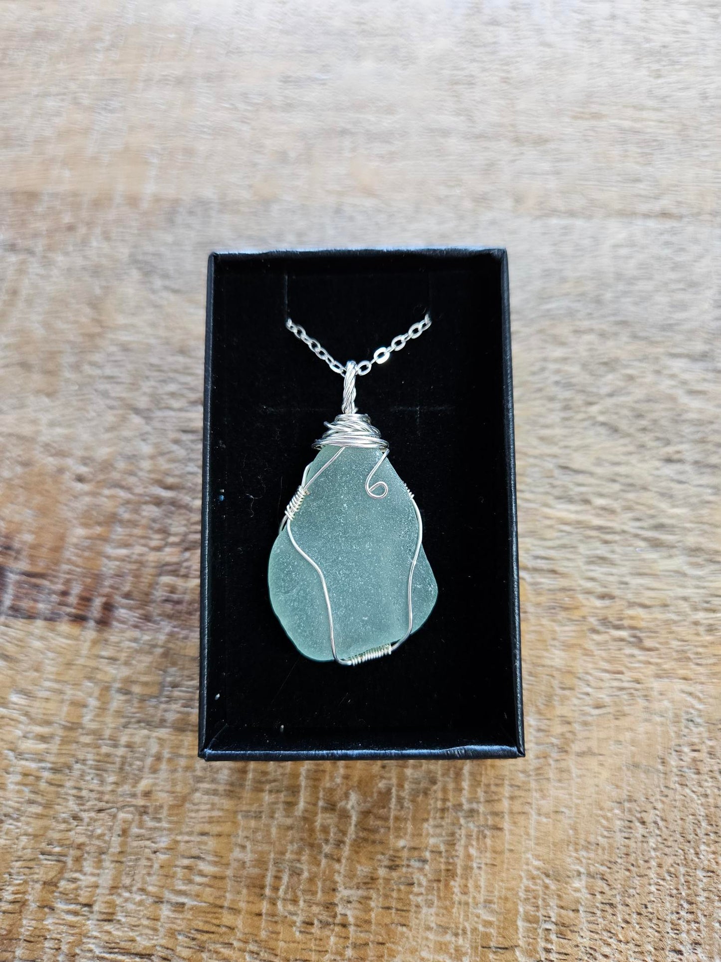 Handmade Sea Glass Silver Plated Necklace