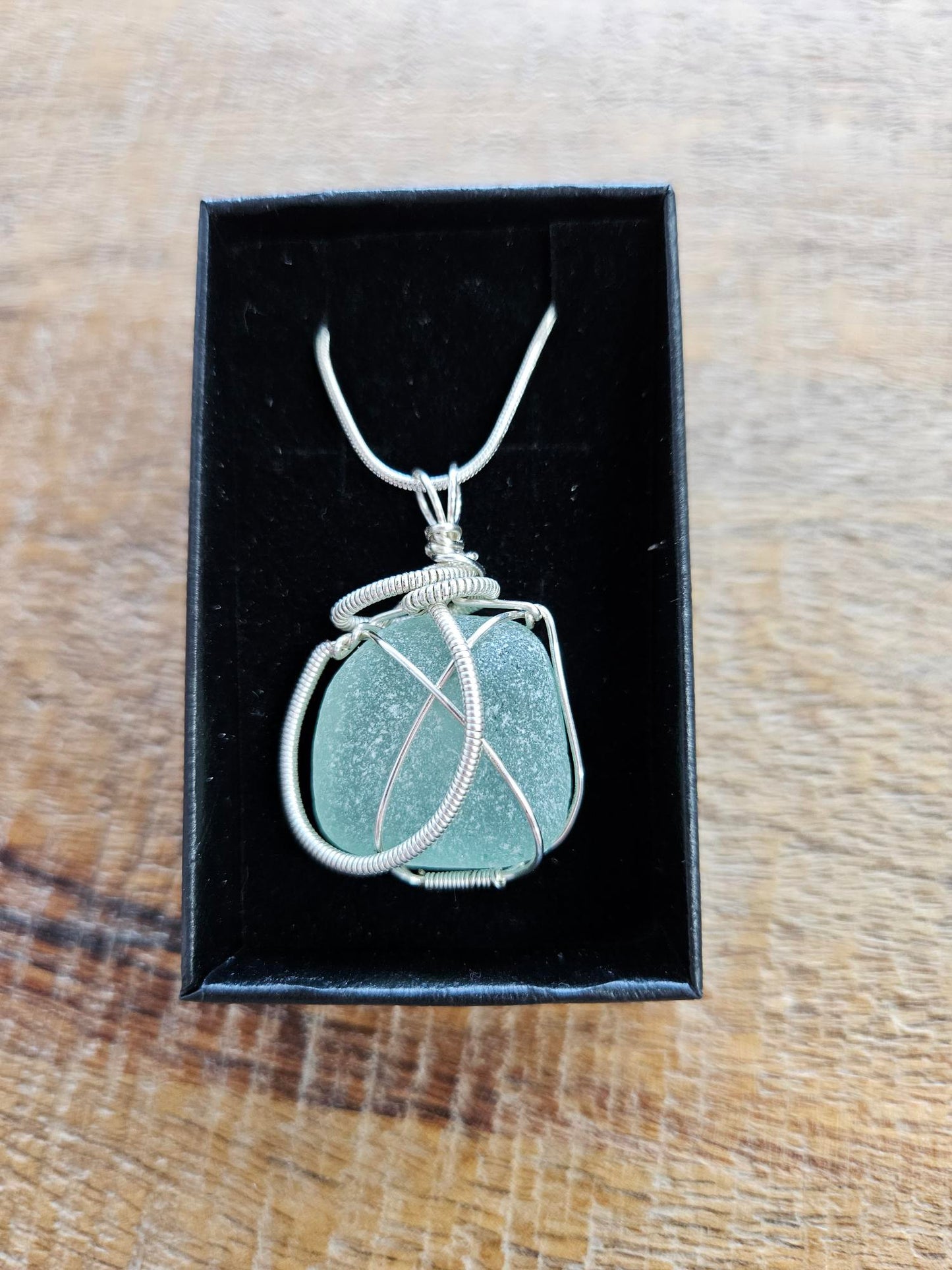 Handmade Sea Glass Silver Plated Necklace