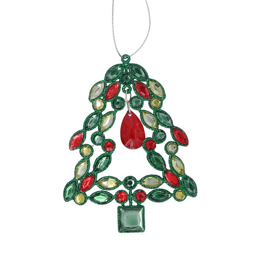 Red/Green Diamante Christmas Tree