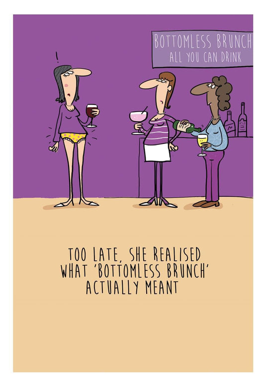 Comical Bottomless Brunch Blank Card