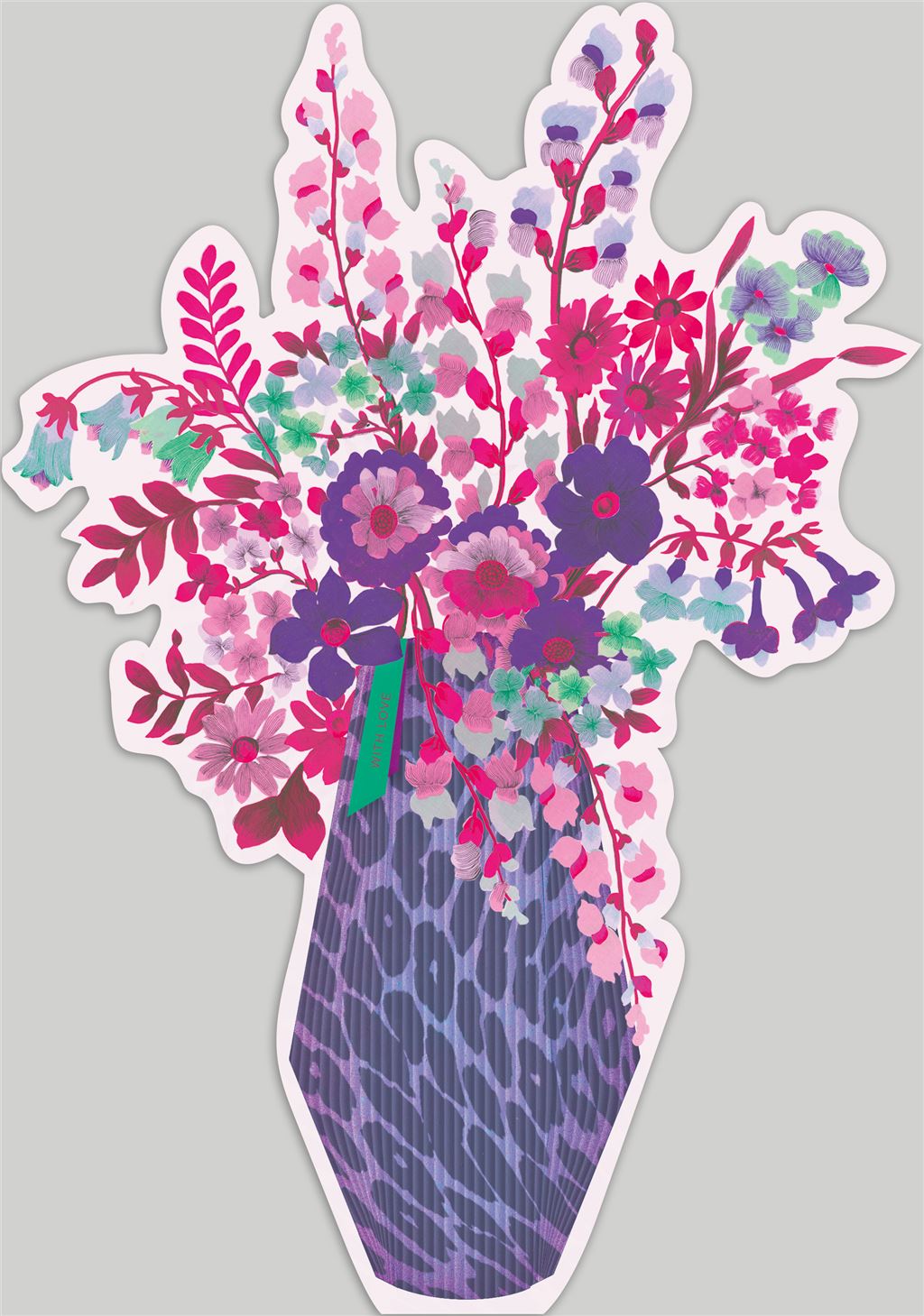 Purple Magical Botanicals Cut out Floral Display Card