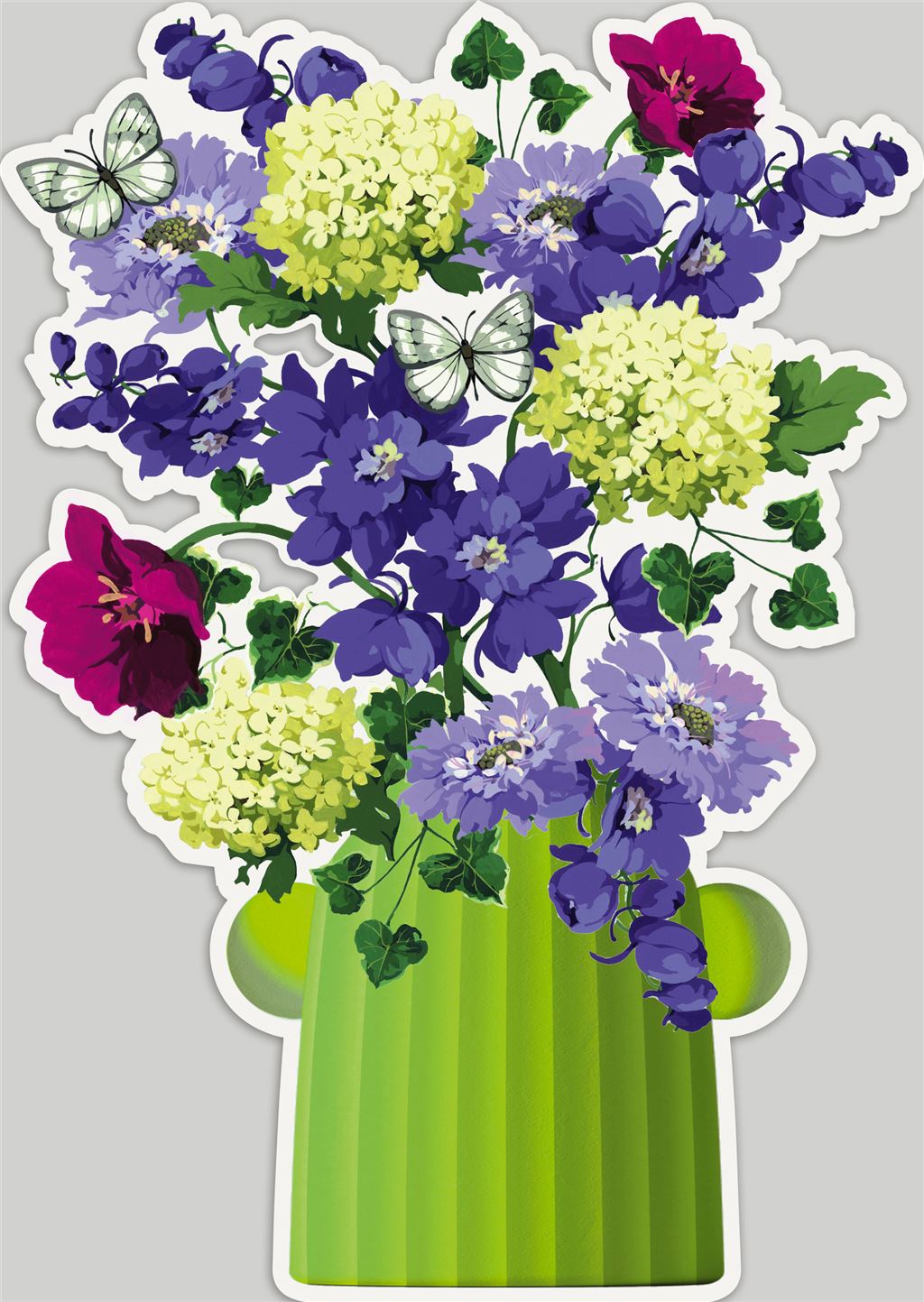 Green Vase Magical Botanicals Cut out Floral Display Card