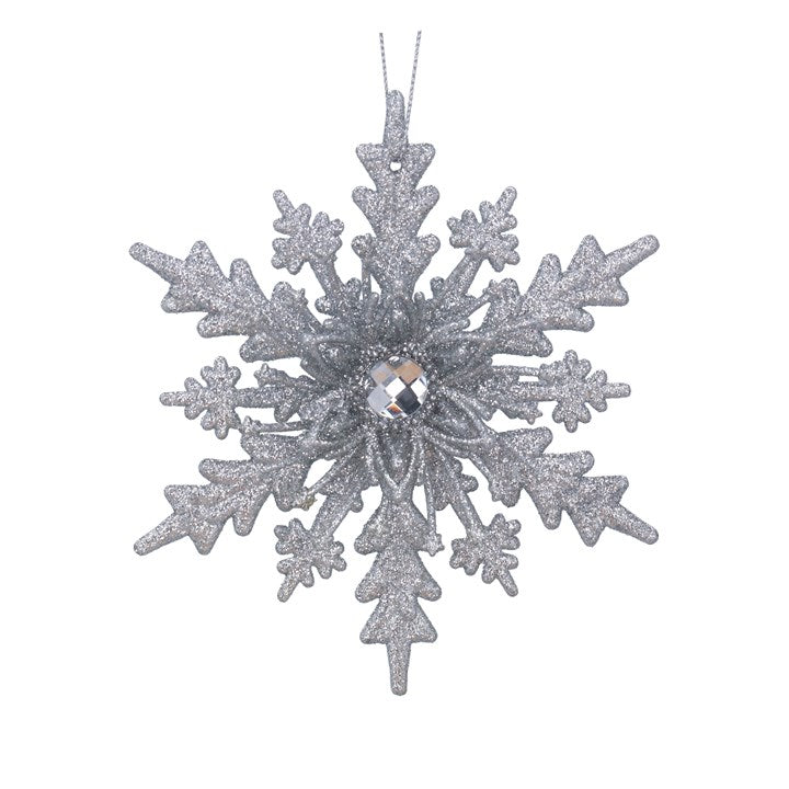 13cm - Silver Sparkling Layered Star