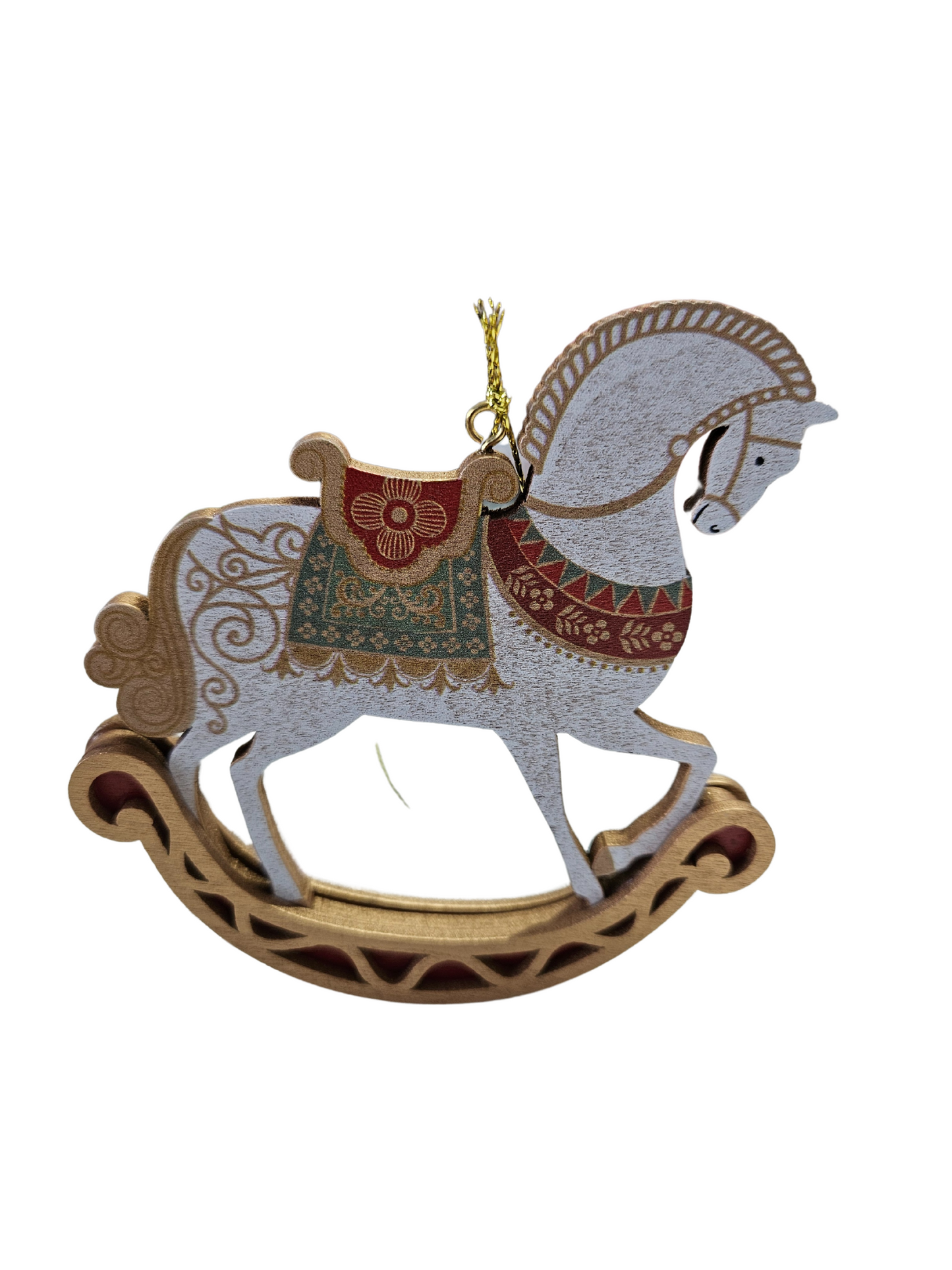 Wooden Horse with Saddle Hanging Decoration