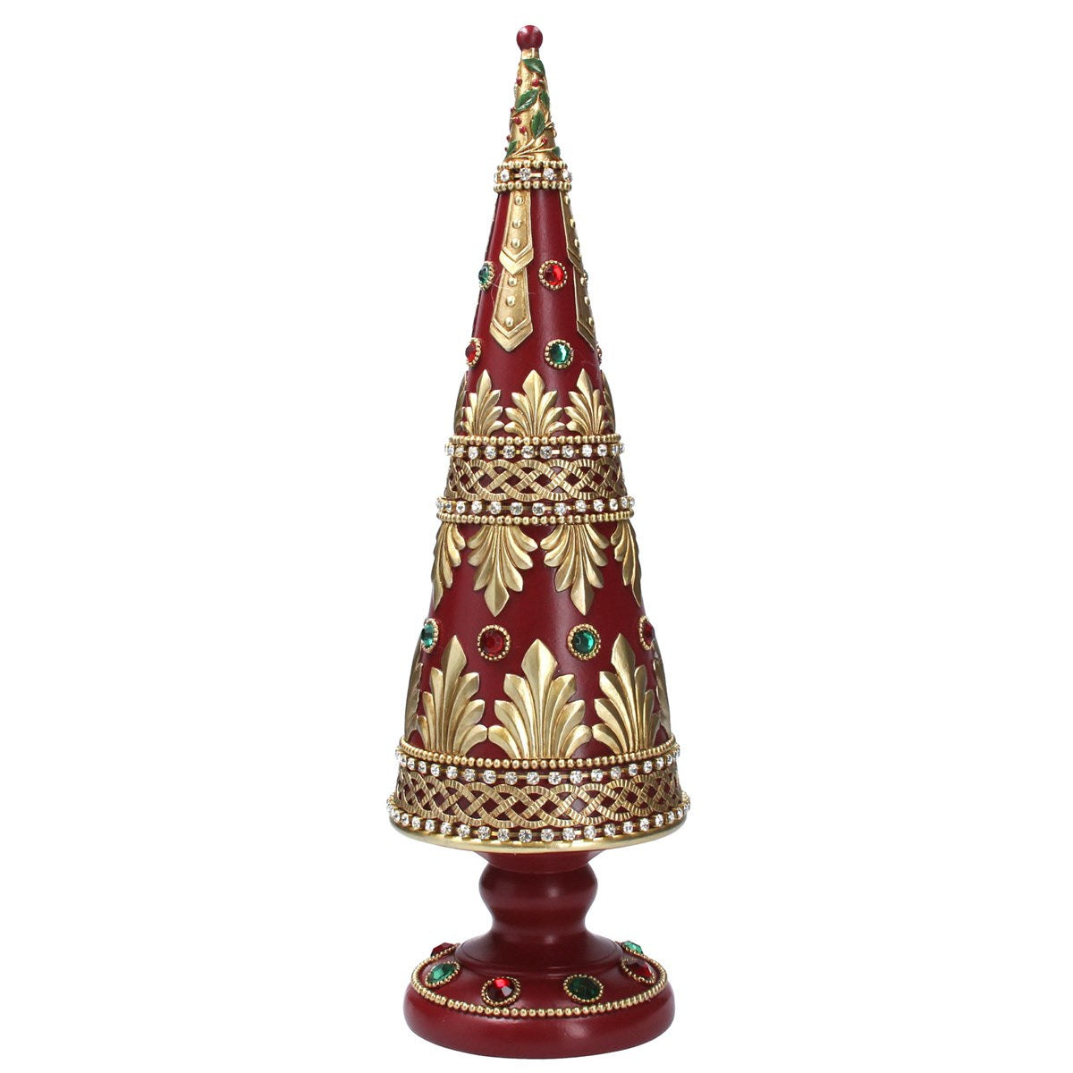 Resin Orn 43cm - Red/Gold Tree w Jewels