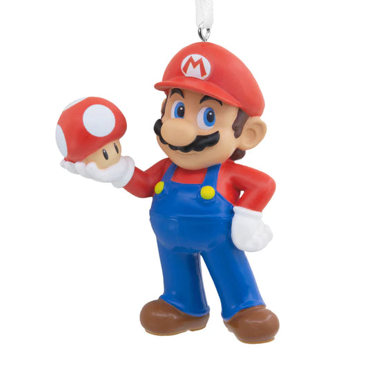 Collectable Super Mario Ornament - Mario with Super Mushroom Design