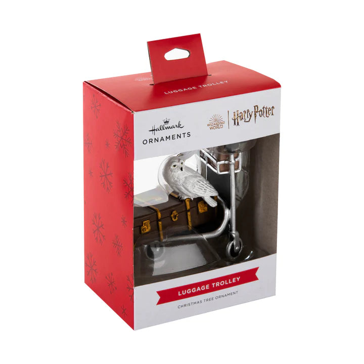 Collectable Harry Potter™ Ornament - Trolley with Trunk and Hedwig the Owl Design