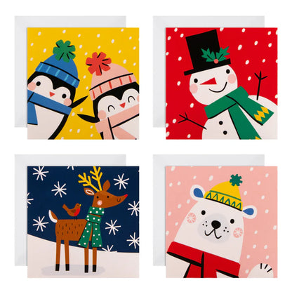 Kids Charity Christmas Cards - Pack of 20 in 4 Cute Characters Designs