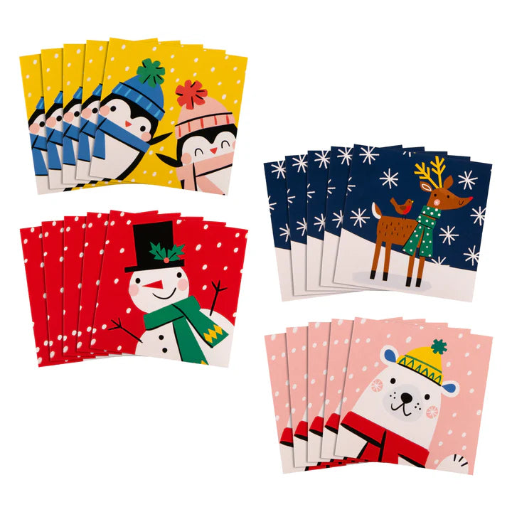 Kids Charity Christmas Cards - Pack of 20 in 4 Cute Characters Designs