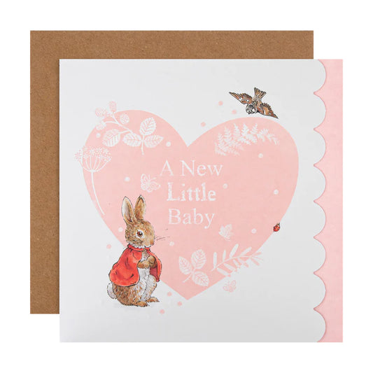 New Baby Girl Card - Beatrix Potter Peter Rabbit Design