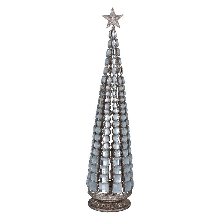 Metal Orn 60cm - Gold/Clear Diamante Christmas Tree