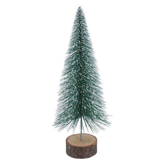 Bristle Orn 23cm - Snowy Green Tree on Log