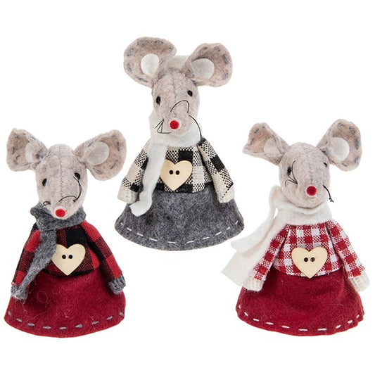 Xmas Tartan Mice Sitting