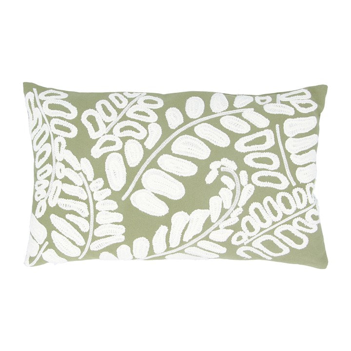 Cushion 49cm - Green Crewel Work