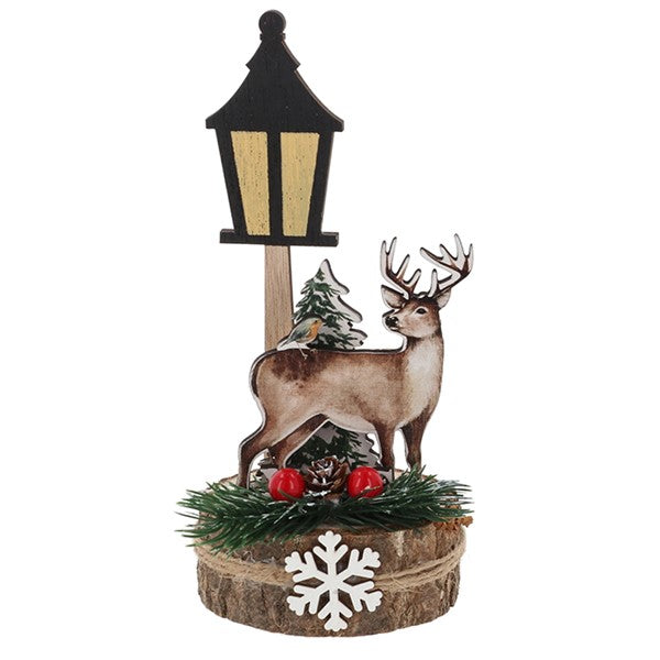 Xmas Stag/Lantern Table Plaque