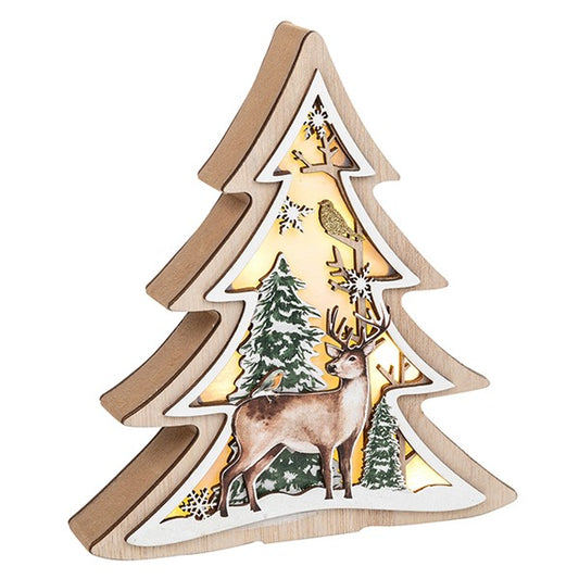 Xmas LED Tree Stag Plaque