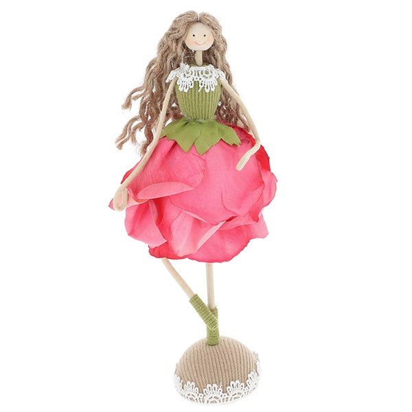 Standing Flower Girl Pink Rose