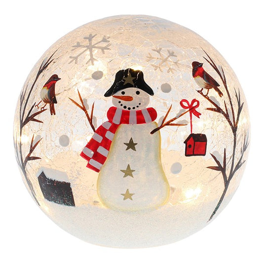 Xmas Crackle LED Ball Snowman Large