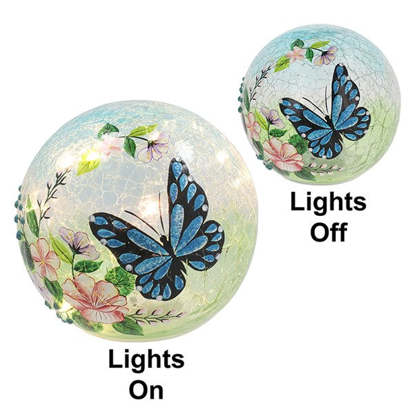 Crackle LED Ball Blue Butterfly Large