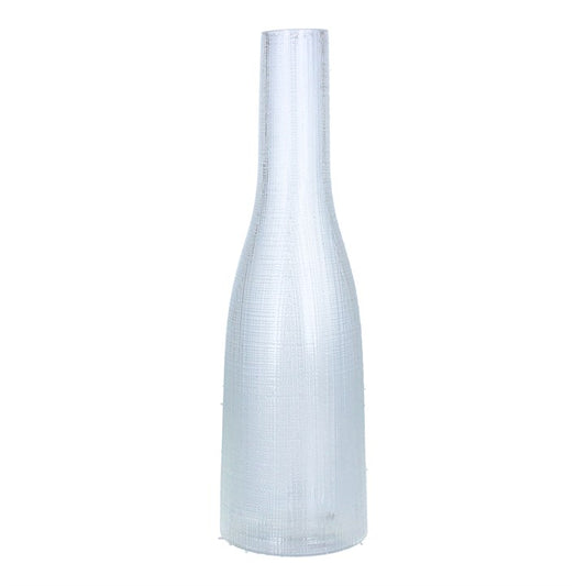 Glass Vase 28cm - Clear Etch Effect Bottle