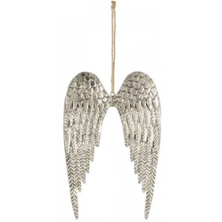 Silver Angel Wing Hanger, 14cm