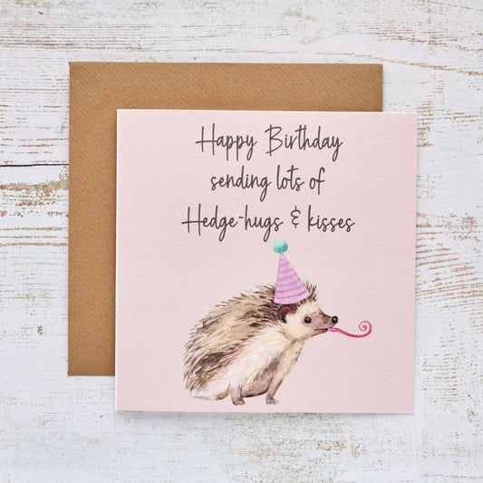 Hedgehog Birthday Card - Hedgehugs