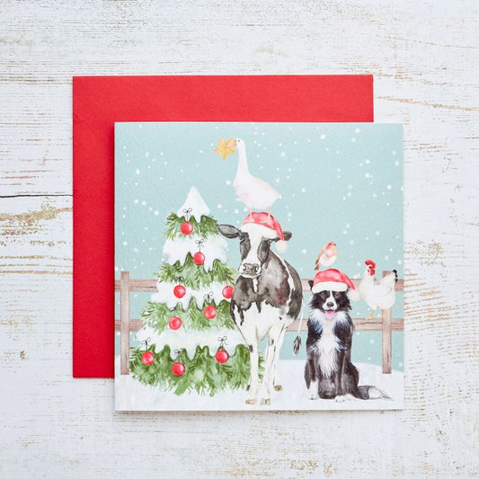 Christmas Farm Animal Card