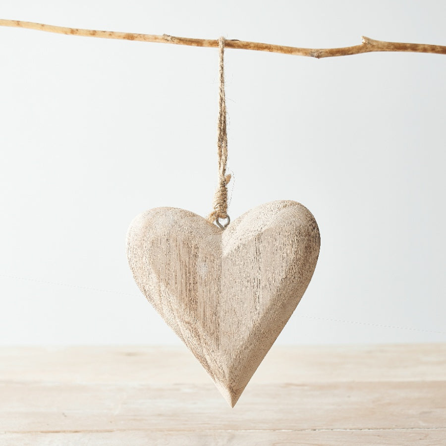 12cm Rustic Hanging Heart