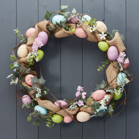 Spring Pastel Egg Wreath 40cm