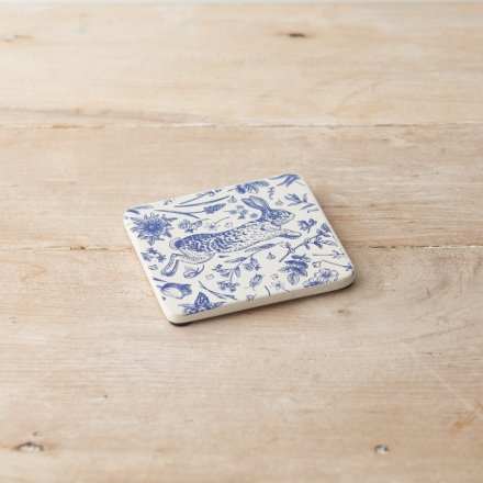 Blue Hare Coaster, 10cm