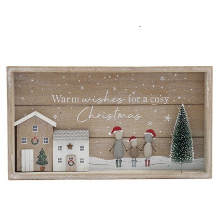 Festive Family Pebble Plaque 33.5cm