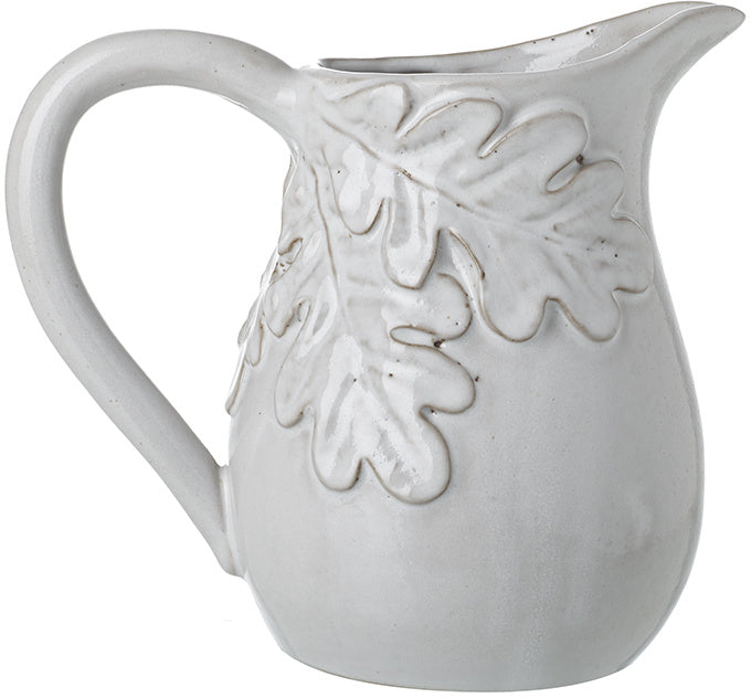 Stylish White Wash Leaf Design Jug