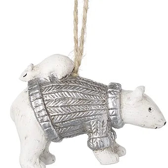 White Polar Bear and Mouse Hanging Decoration