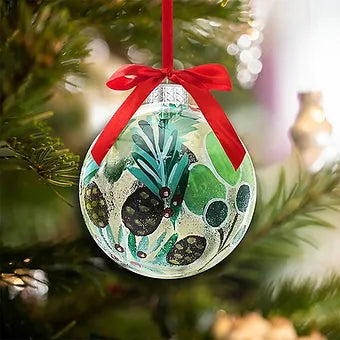 Glass Bauble Xmas Pine