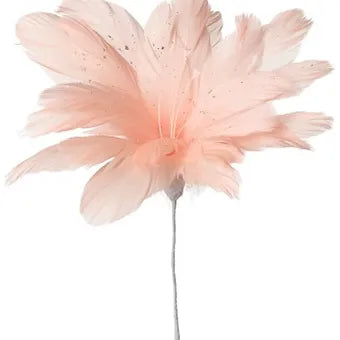 Feather Flower Clip Pink