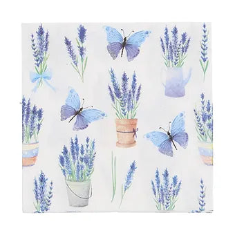 Gisela Graham Pack/20 Paper Napkin - Butterfly/Lavender