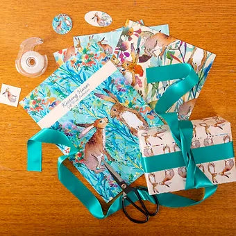 Gift Wrap Collection Book and Tags - Kissing Hares