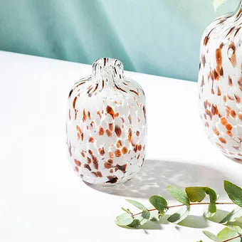 Small Brown Speckled Glass Vase