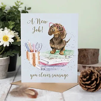 Wrendale 'Clever Sausage' Dachshund New job Card