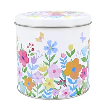 Gisela Graham Storage Tin 10cm - Pastel Flowers