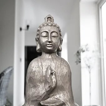 Sitting Carved Buddha - Silver