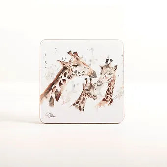 Giraffe Family Watercolour Design Coaster