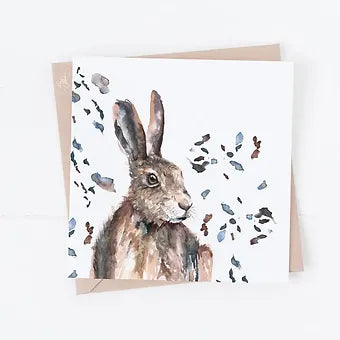 Hare Watercolour Animal Greeting Card