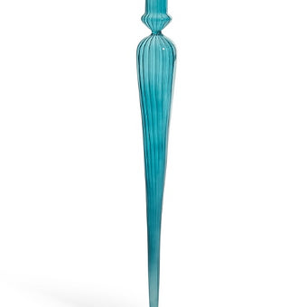 Tall Blue Glass Candle Holder