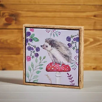 Hedgehog Framed Plaque Canvas