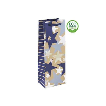 Kraft Blue Stars Bottle Bag