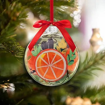 Glass Bauble Xmas Orange