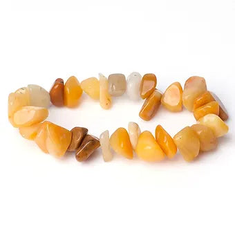 Crystal Stone Chunky Bracelet - Yellow Jade