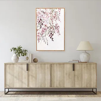 Large Floral Watercolour Framed Canvas