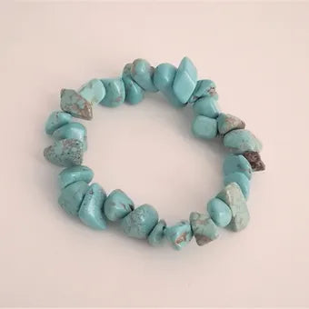 Crystal Stone Chip Bracelet - Blue Turquiose